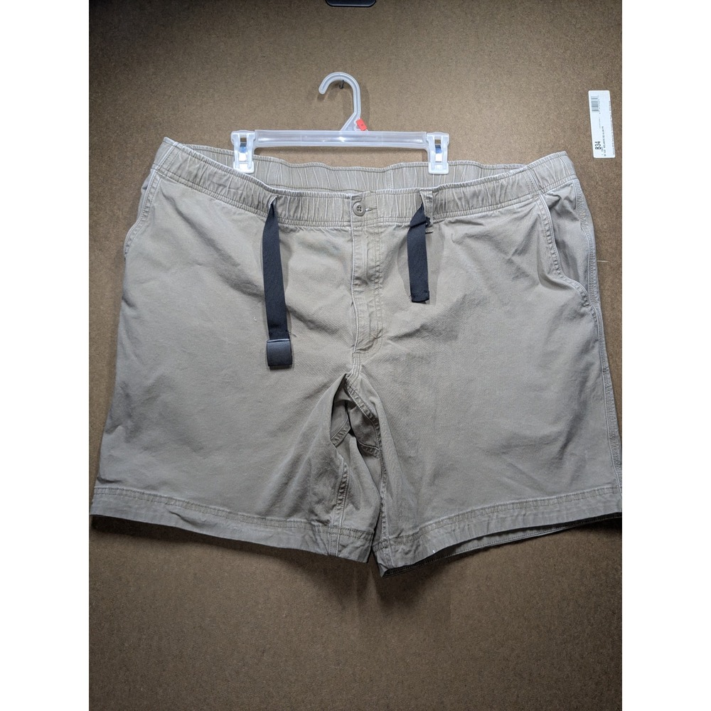 Duluth Trading Co Mens 2XL Khaki Tan Elastic Waist Belted Utility Shorts